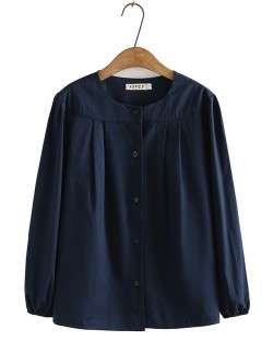 LM+ Basic button blouse