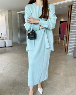 Knit Cardigan with Inner Dress