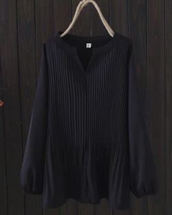 LM+ Flare pleat blouse