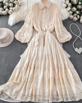 Lace trim blouse and skirt set