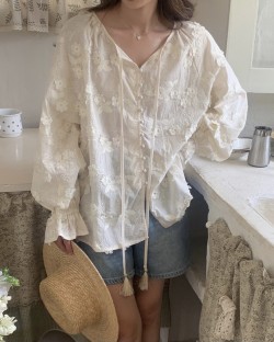 3D Floral blouse