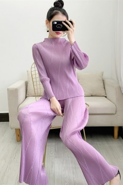 [PREMIUM]  Pleated blouse and pants set